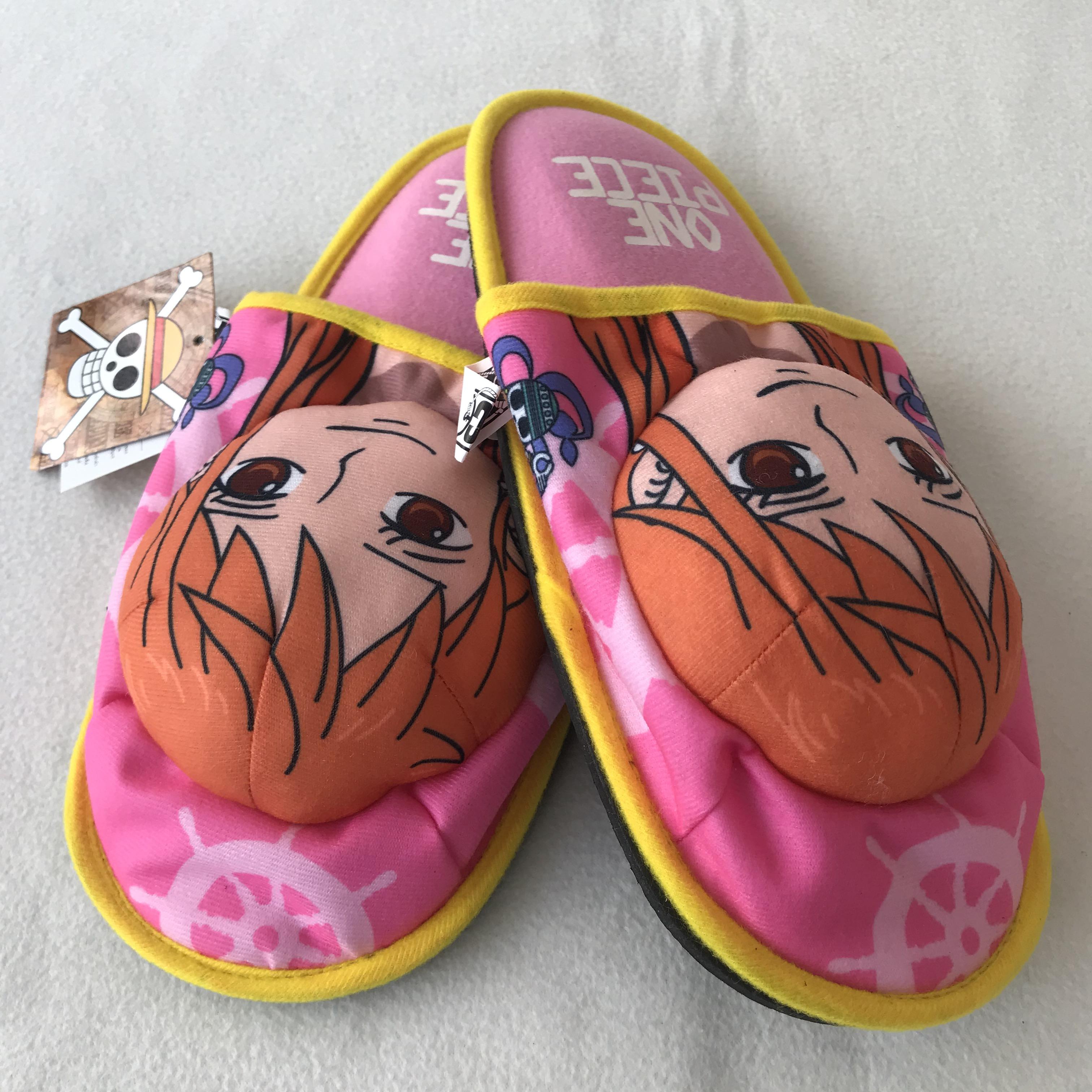 One Piece รองเท้าใส่ในบ้าน รองเท้าแตะ วัน พีช นามิ ลิขสิทธิ์แท้ สำหรับผู้ใหญ่ One Piece Nami Slippers Shoes Sandal Pink Free Size