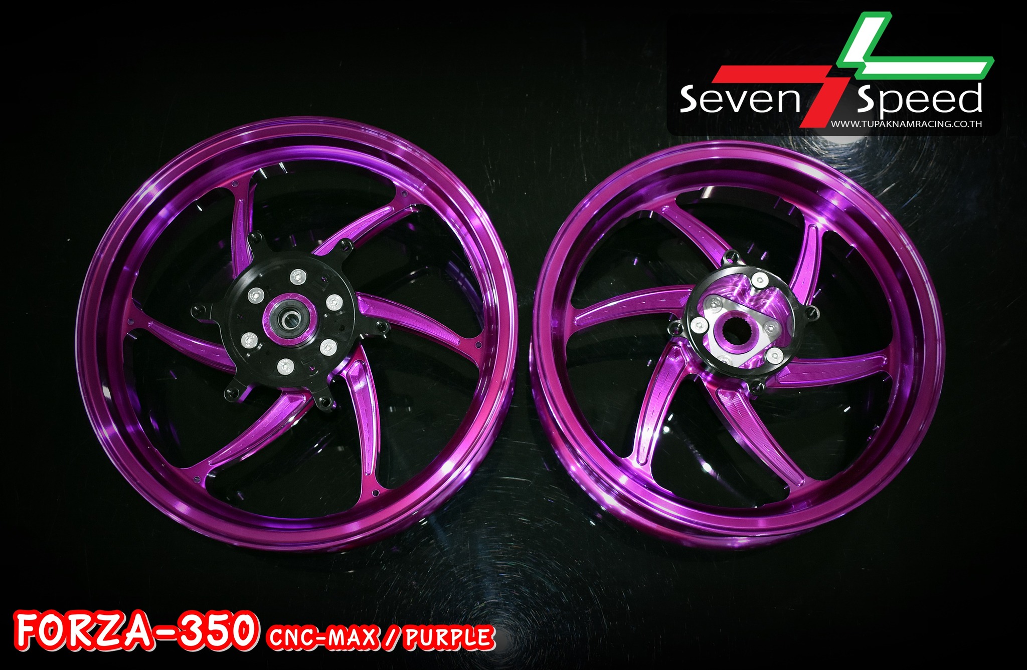 CNC MAX XMAX300 ล้อแม็ก X MAX300 sevenspeed - งานตรงรุ่น ไม่ต้องแปลงรถ - งานไทยแท้ เกรดพรีเมี่ยม - ผลิตจากวัตถุดิบคุณภาพสูงด้วยเครื่องจักรที่ทันสมัย - ชิ้นงานมีความละเอียดสวยงาม - มีความสวยงาม แข็งแรง ทนทาน ราคา 9,800 บาท