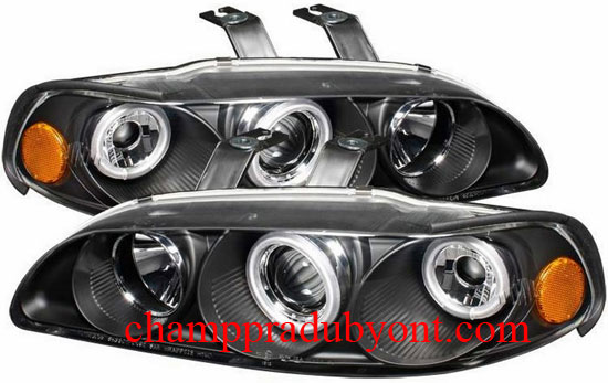 ไฟหน้าโปรเจคเตอร์ HONDA CIVIC 1992-1995 3D ดำ มุมติด วงแหวน