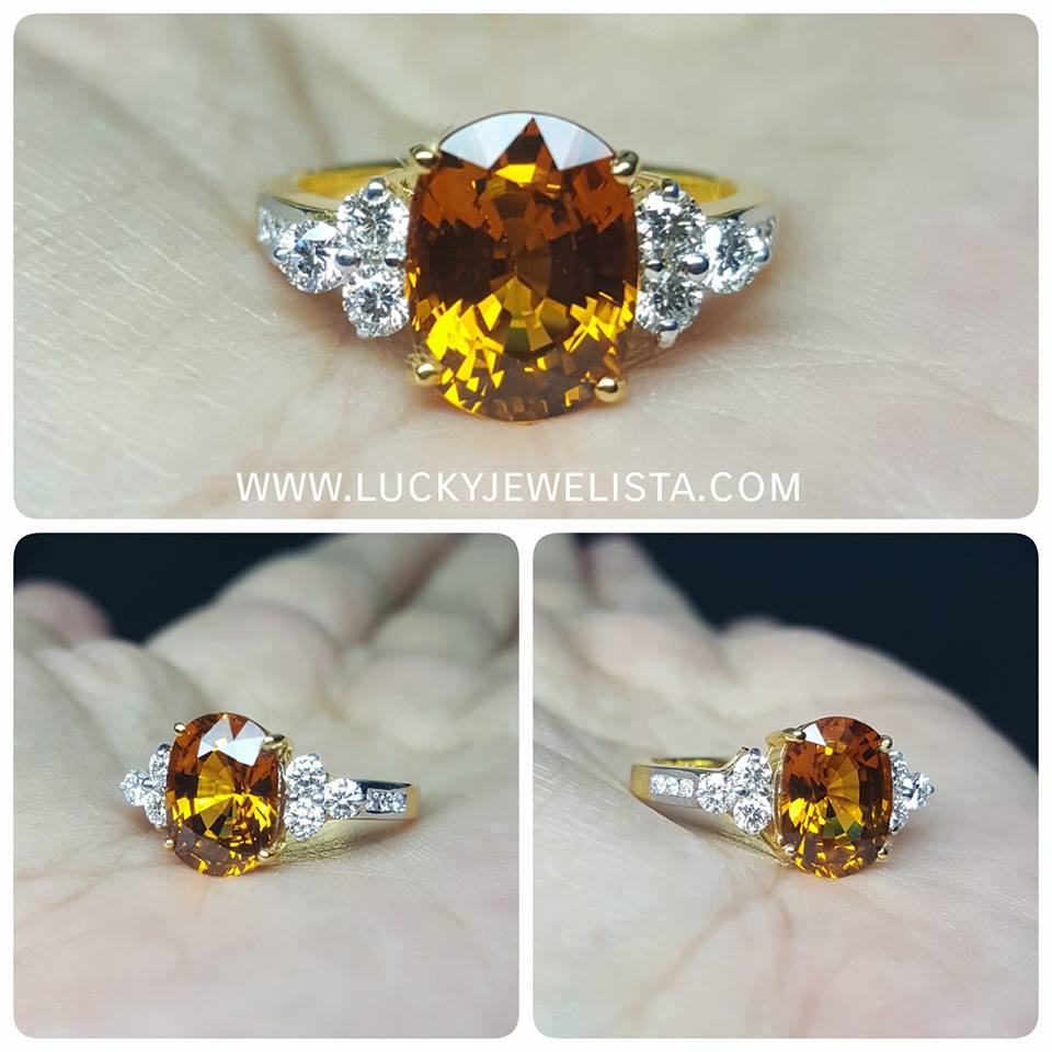 แหวนพลอยบุษราคัม บางกะจะ สีแม่โขง