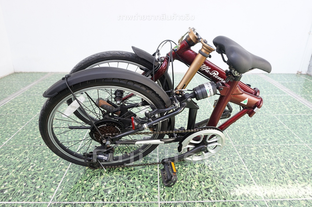 จักรยานพับได้ญี่ปุ่น - ล้อ 20 นิ้ว - เกียร์ 7 สปีด - อลูมิเนียม - โช๊คหลัง - Alpha Romeo - สีแดง [จักรยานมือสอง]
