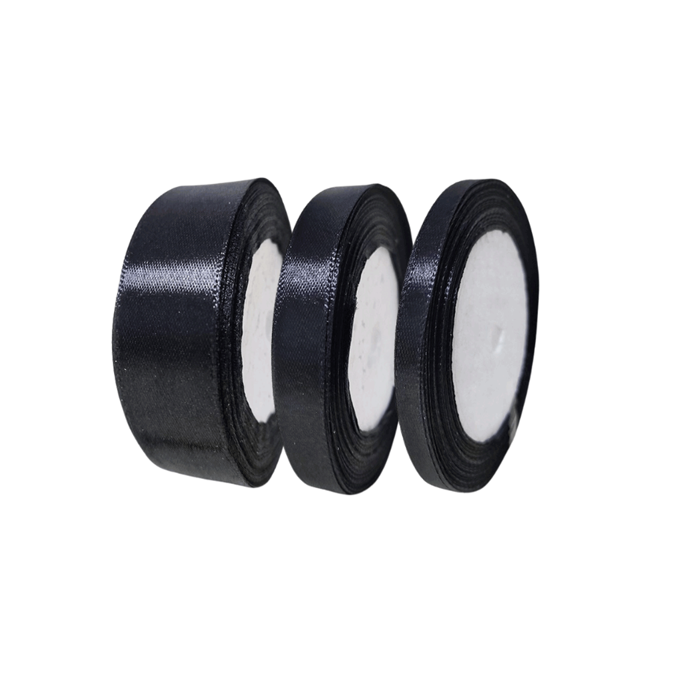 ริบบิ้นซาตินสีดำ ริบบิ้นถวายความอาลัย ริบบิ้นดำ งานประดิษฐ์ 25 หลา จำนวน 1 ม้วน