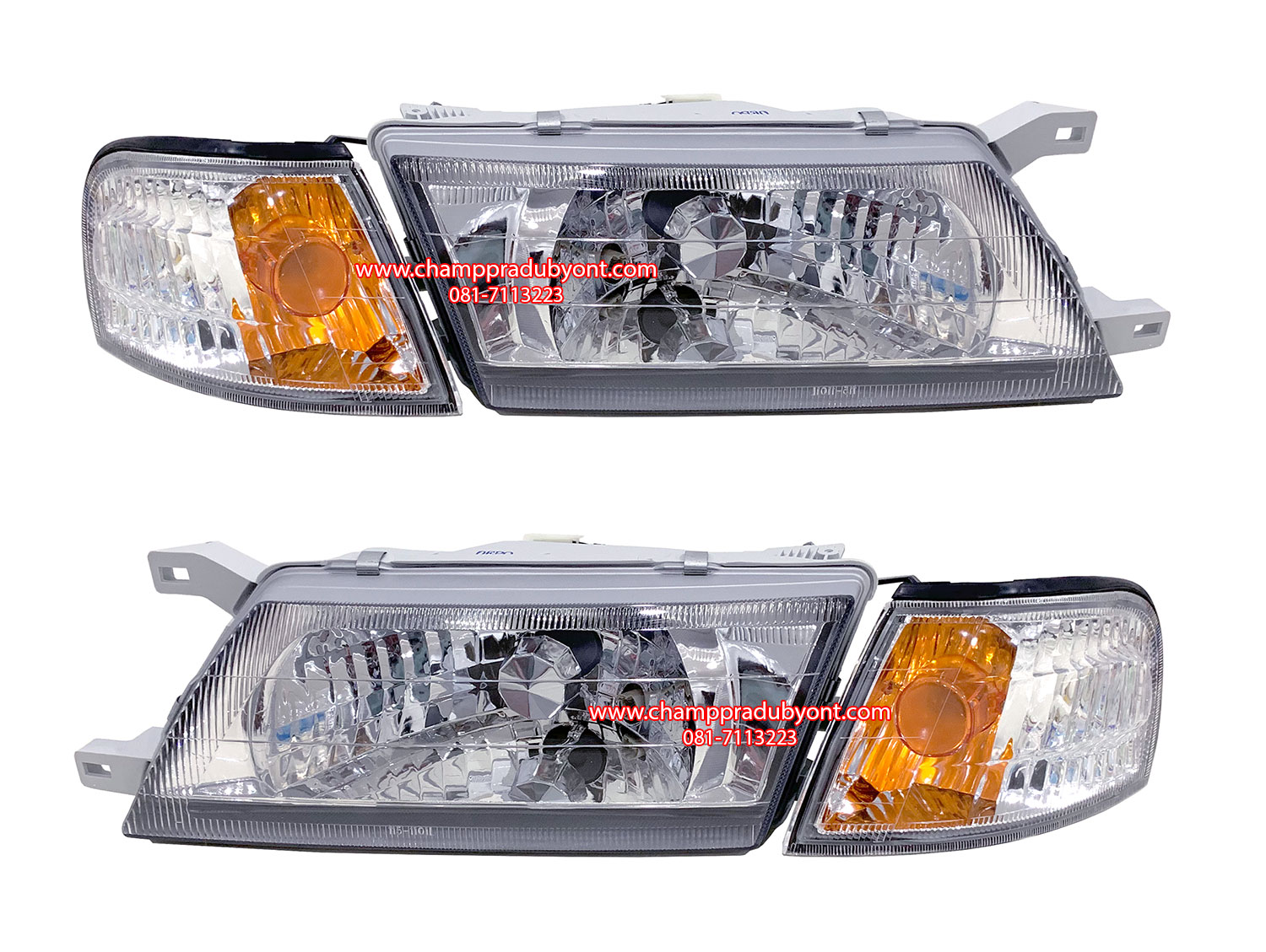 ไฟหน้าเพชร NISSAN SUNNY B14 94-99 ขาว พร้อมมุมเพชร
