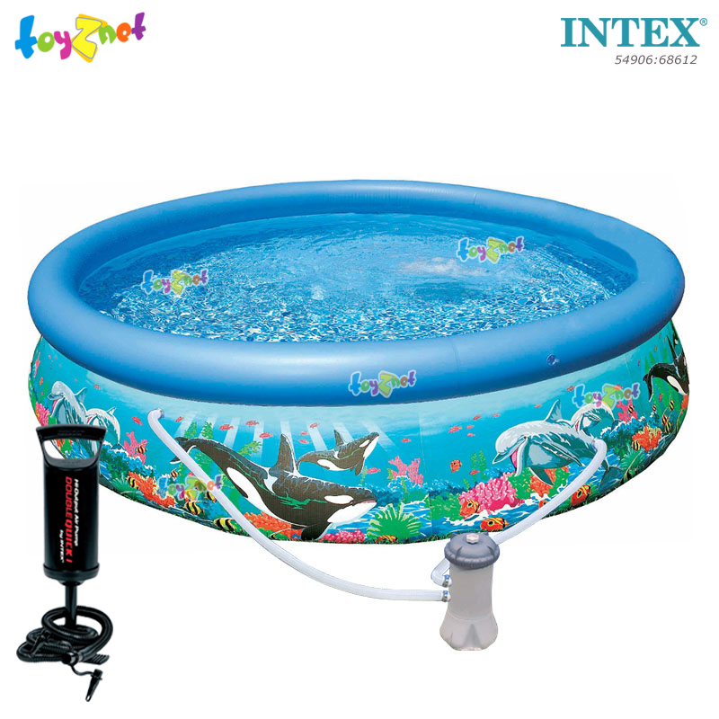 Intex Ocean Reef Easy Set Pool 12ft (366x76 cm) w/Cartr. Filter Pump Free DQI Air Pump