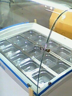 ตู้แช่ไอศกรีม ตู้แช่ท็อปปิ้ง(ฝากระจกโค้ง) SANDEN INTERCOOL