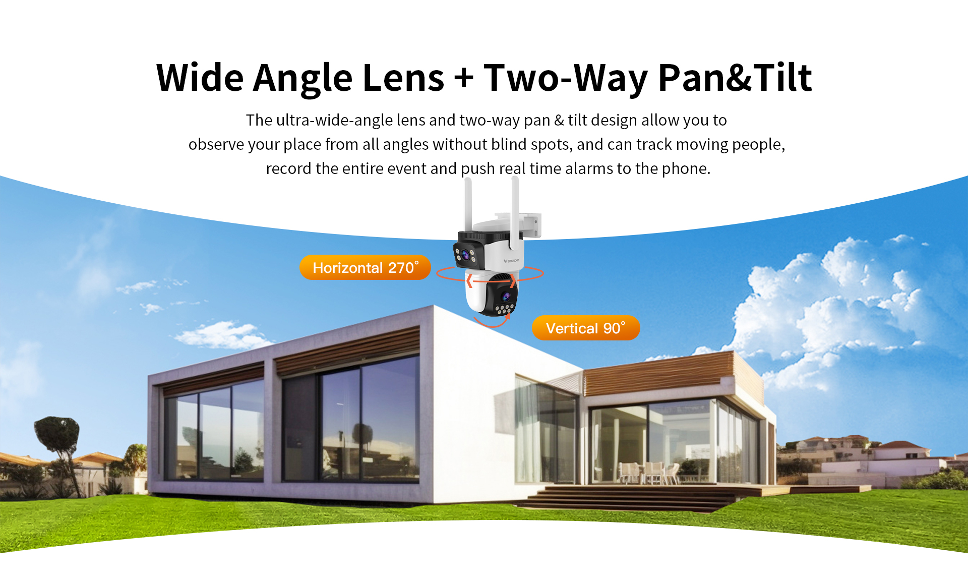 Vstarcam CS621DR กล้องวงจรปิดระบบ IP WIFI 2 MP กล้องเลนส์คู่ Color Night Vision มีไมค์และลำโพงในตัว ติดตั้งภายนอกได้ BY BILLIONAIRE SECURETECH CS621DR