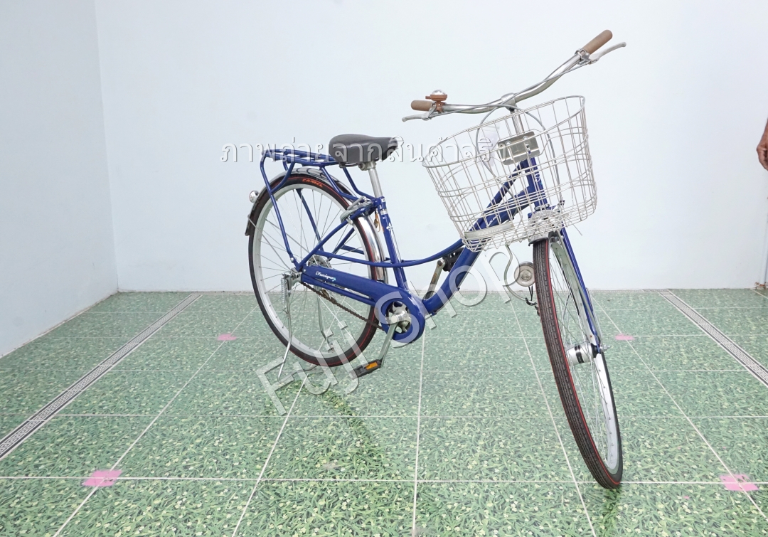 จักรยานแม่บ้านญี่ปุ่น - ล้อ 26 นิ้ว - ไม่มีเกียร์ - ไฟหน้าอัตโนมัติ - สีน้ำเงิน [จักรยานมือสอง]