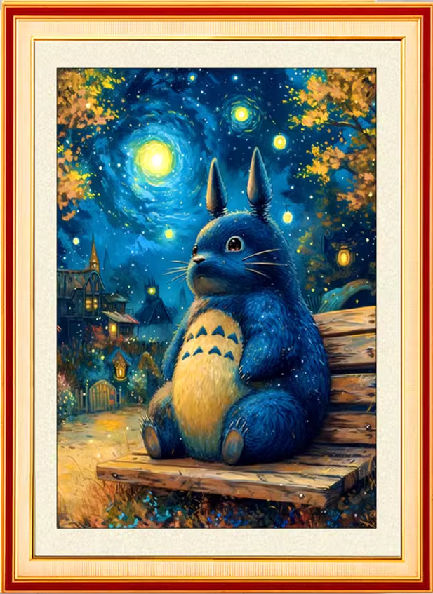 Totoro-1001 *พร้อมส่ง* ชุดปักครอสติช ลาย โทโทโร่ เพื่อนรัก (ปักเต็มผืนผ้า ไม่มีเดินเส้น ผ้า11CTพิมพ์ลาย มีประกาย ปัก 3 เส้นเล็ก) ขนาด 50*68 ซม.ผ้าครอสติช 11CTพิมพ์ลายปักบนผ้า ไหมคอตตอน 50 สี ผังลาย เข็ม