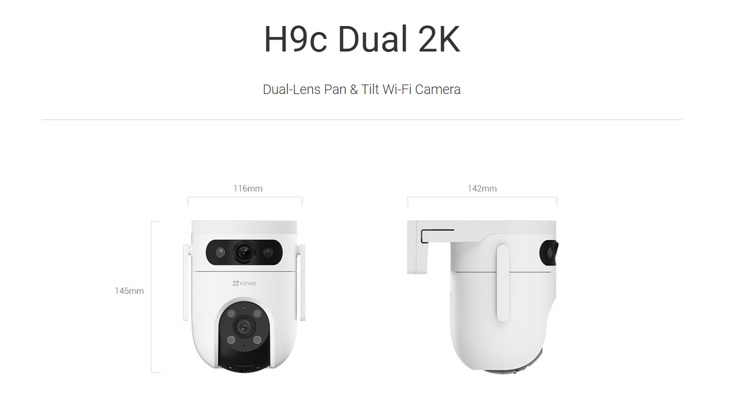 EZVIZ H9c Dual 2K กล้องวงจรปิดระบบ IP WIFI ความละเอียด 2K DUAL LENS ภาพสี 24 ชม. มีไมค์และลำโพงในตัว ติดตั้งภายนอกได้ BY BILLIONAIRE SECURETECH EZVIZ H9c Dual 2K
