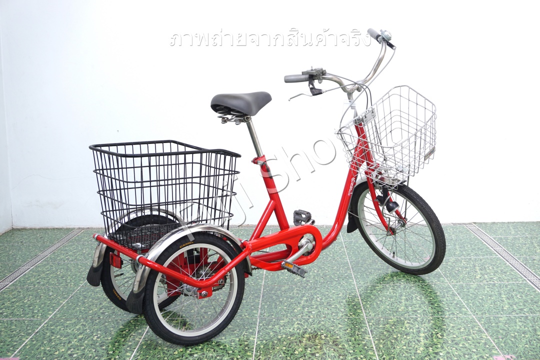 จักรยานสามล้อญี่ปุ่น - ล้อ 20/16 นิ้ว - ไม่มีเกียร์ - Beneroll - สีแดง [จักรยานมือสอง]