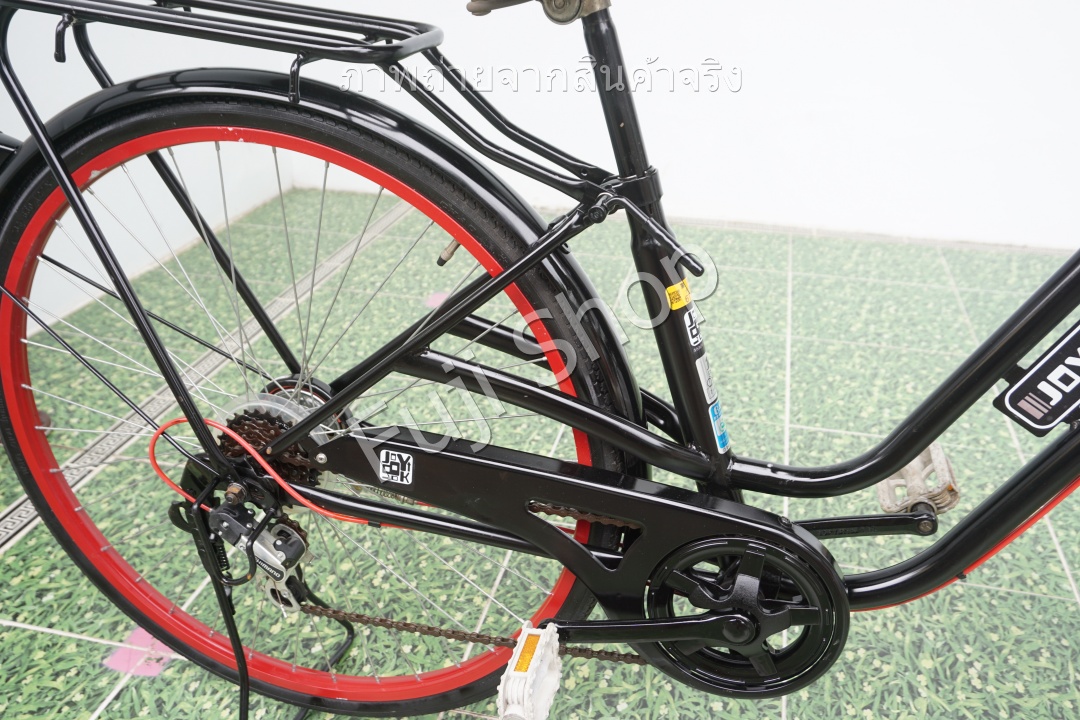 จักรยานแม่บ้านญี่ปุ่น - ล้อ 27 นิ้ว - เกียร์ 6 สปีด - ไฟหน้าอัตโนมัติ - สีดำ [จักรยานมือสอง]
