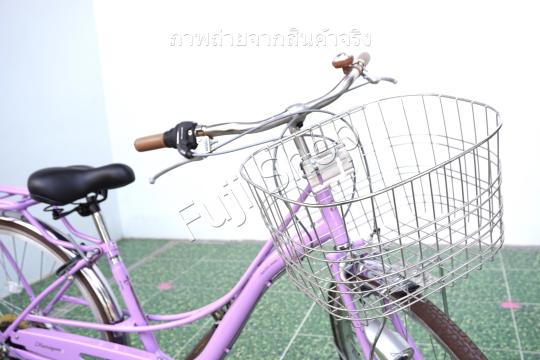 จักรยานแม่บ้านญี่ปุ่น - ล้อ 26 นิ้ว - เกียร์ 6 สปีด - ไฟหน้าอัตโนมัติ - สีม่วง [จักรยานมือสอง]