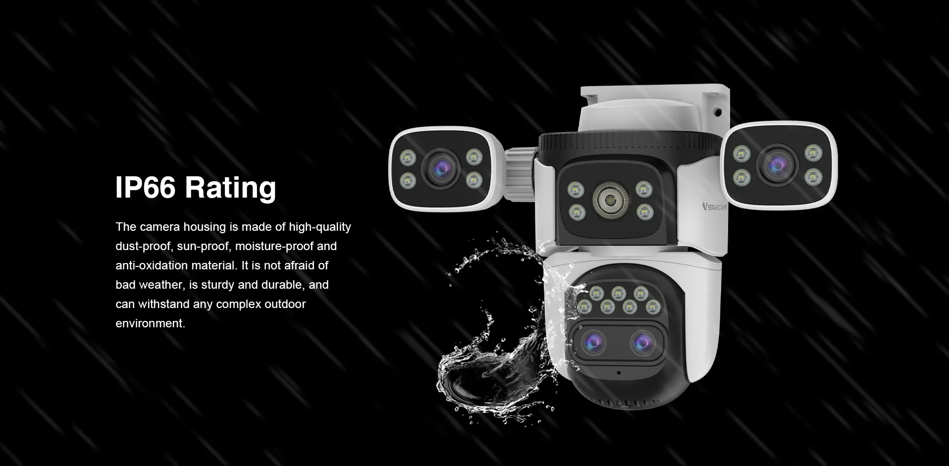 Vstarcam CS621ZS กล้องวงจรปิดระบบ IP WIFI 2+2+2+2 MP กล้อง 4 เลนส์ Color Night Vision มีไมค์และลำโพงในตัว ติดตั้งภายนอกได้ BY BILLIONAIRE SECURETECH CS621ZS