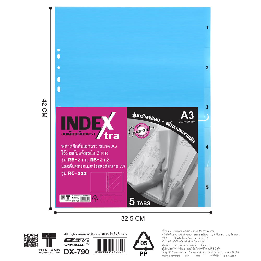 Numbered Tabs Index Divider A3 Multi Colors Extra