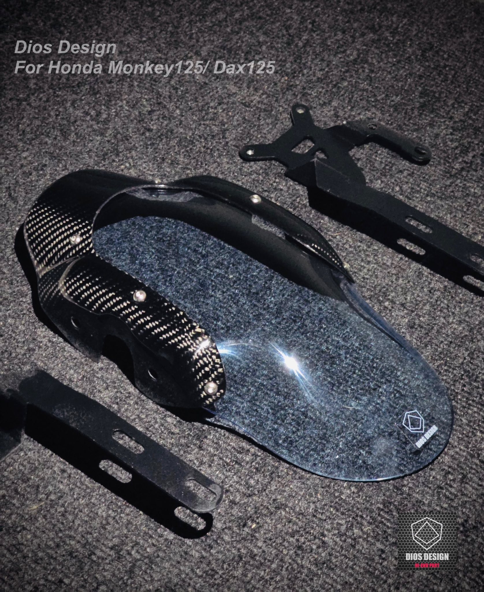 บังโคลนหน้าโหลด Dios design monkey125-DAX125 คาร์บอน 2490 บาท