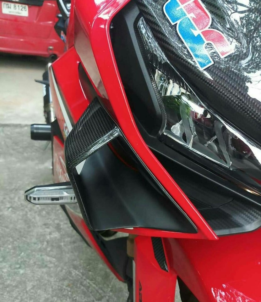 STORM Winglets วิงเล็ต ปีกใต้ไฟหน้าแต่ง HONDA CBR650R วัสดุทำจากคาบอน Carbon Edition รูปแบบ MotoGP ปีกแต่งไฟหน้า