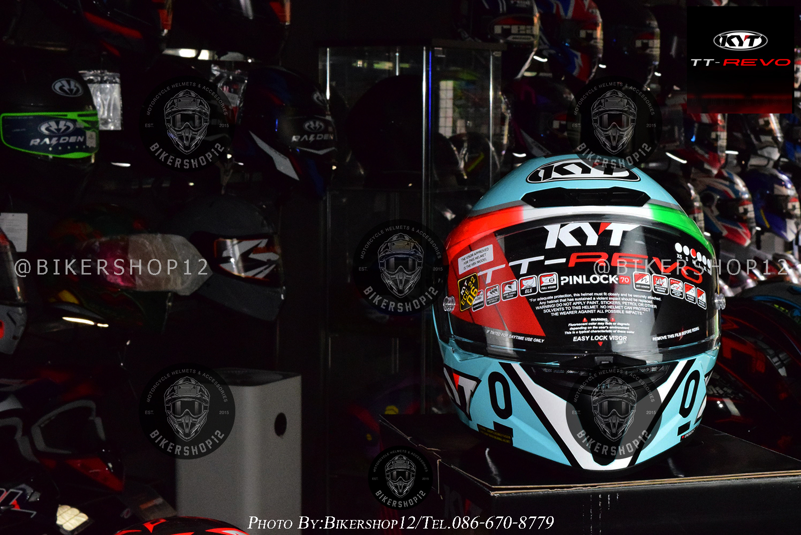 หมวกกันน็อคKYT รุ่น TT-REVO LEOPARD TRICOLORE