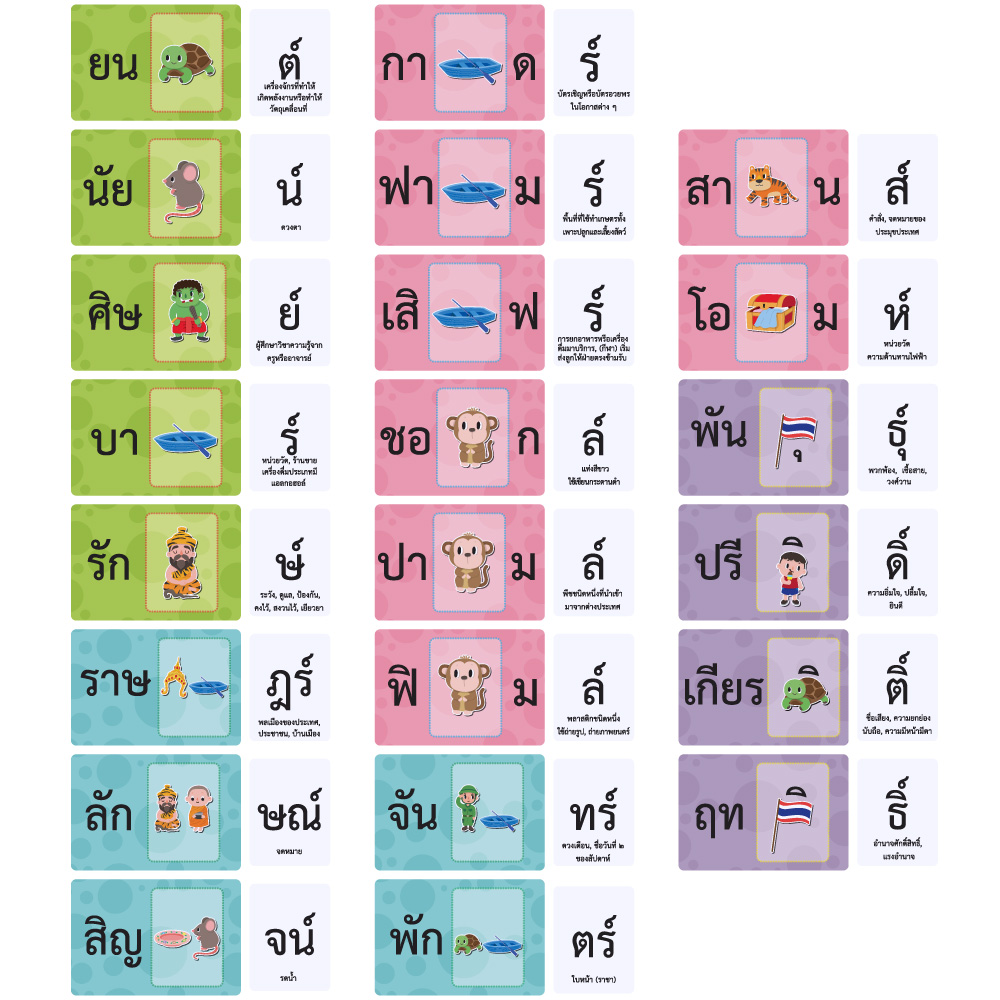 บัตรโจทย์และบัตรคำตอบ เกมจับคู่ ตัวการันต์ ET-219 