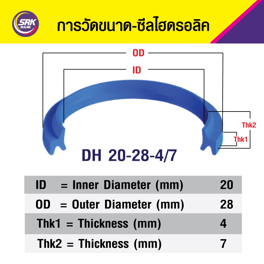 DH 20-28-4/7 ซีลกันฝุ่น , Wiper