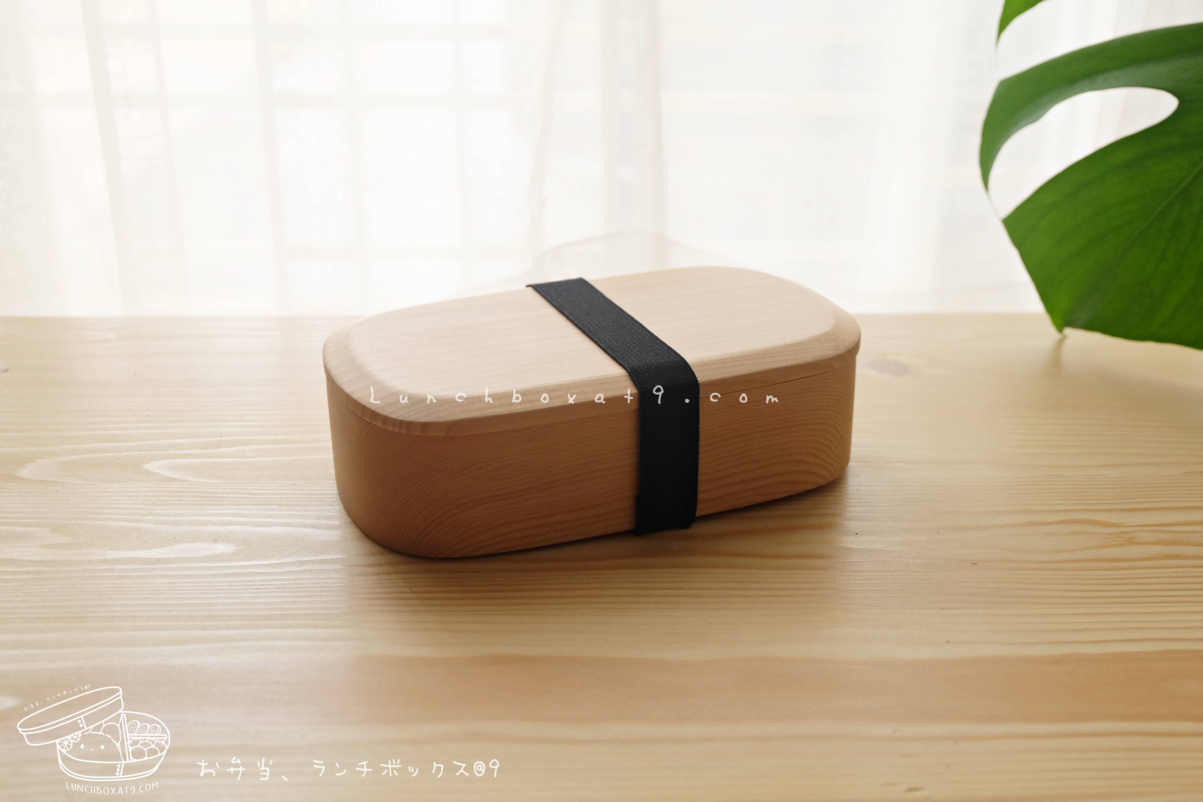 Square Shiraki Hemlock Bento Box กล่องข้าวญี่ปุ่นทรงสี่เหลี่ยมสีไม้ 1 ชั้น
