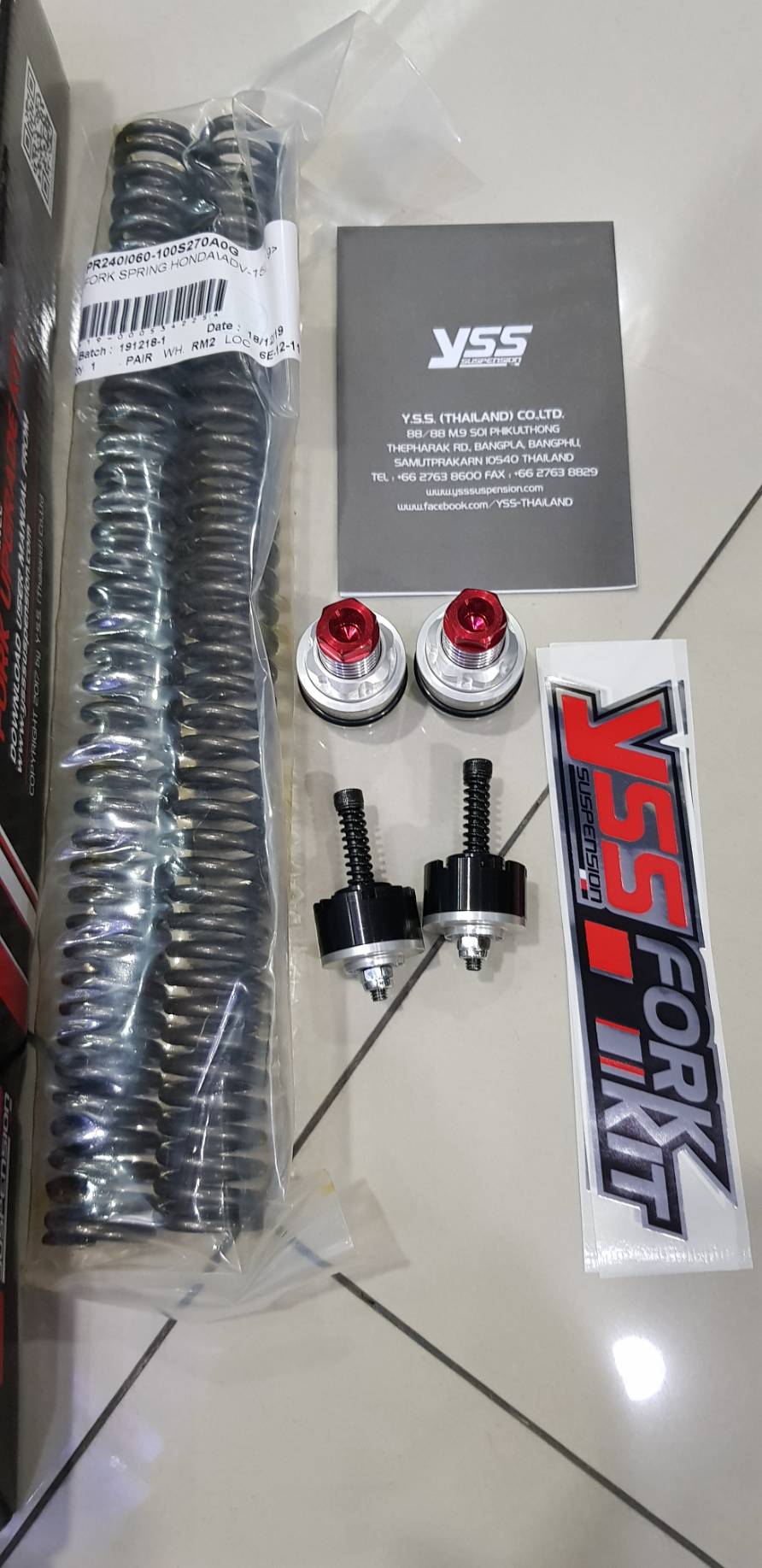 สปริงหน้า FORK UPGRADE KIT FOR HONDA ADV150 Y-FCC26-KIT-01-029 ราคา3500