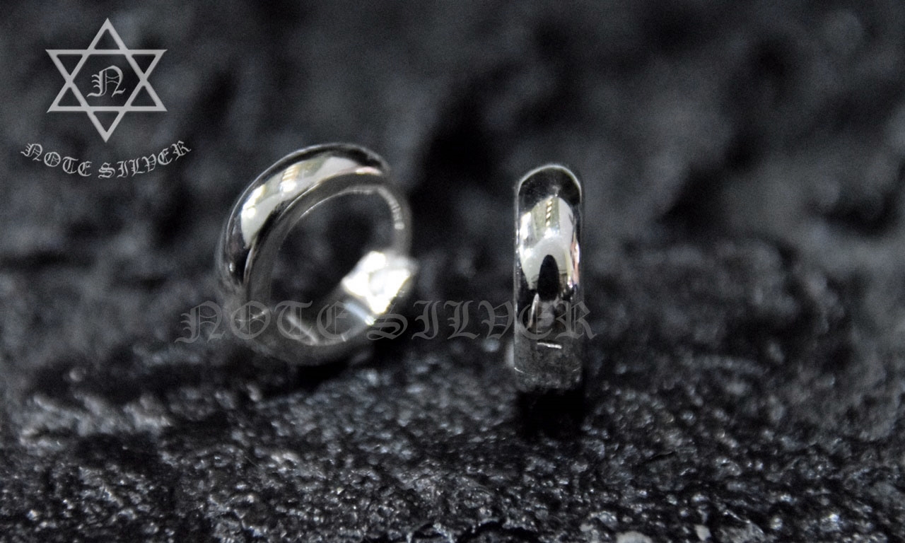 ต่างหูห่วงเงินแท้ เรียบ ขนาด 4mm Sterling Silver 925 NSER1731
