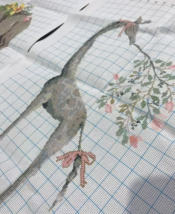 chang-1004 *พร้อมส่ง* ชุดปักครอสติช ลายเซต 3 ชิ้น ช้างคู่ยีราฟ (ไม่มีเดินเส้น ผ้า11CTพิมพ์ลาย ปัก 3 เส้นเล็ก) ขนาด 157*75 ซม.ผ้าครอสติช 11CTพิมพ์ลายปักบนผ้า ไหมคอตตอน 47 สี ผังลาย เข็ม