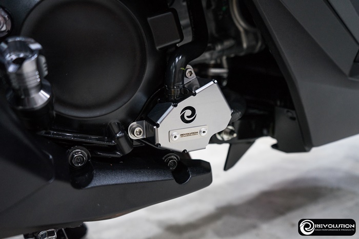 การ์ดครอบคอยไฟ+ครอบสายเบรค+การ์ดปั้มน้ำ อลูมิเนียม REVOLUTION ADV350 FORZA350 ราคา1500