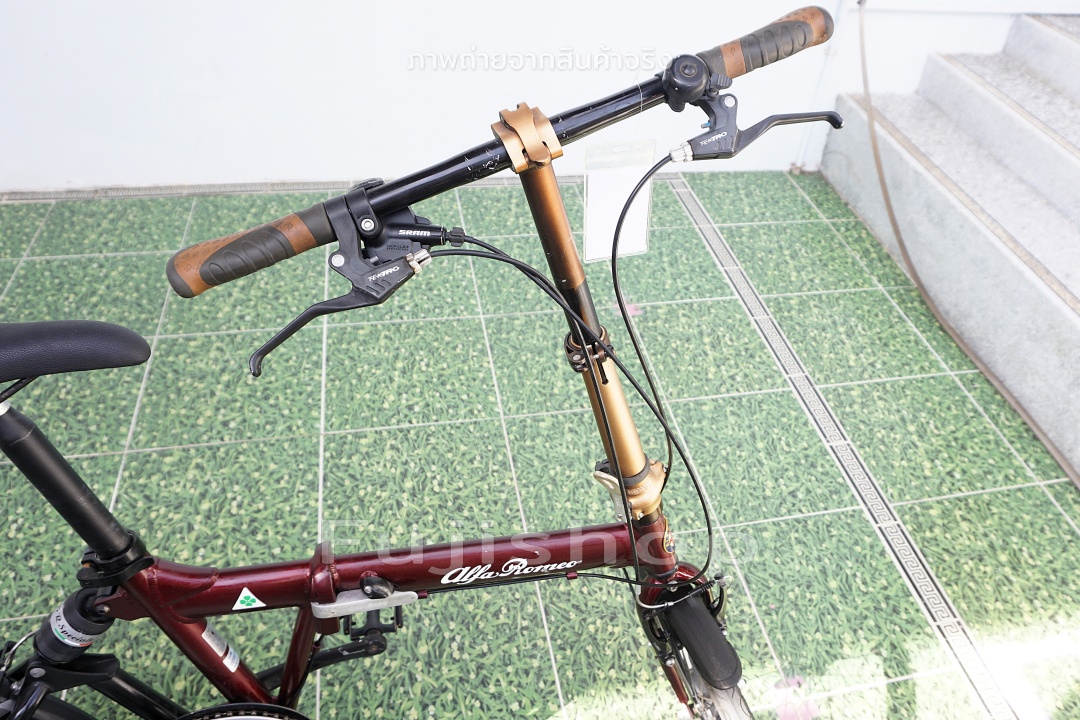 จักรยานพับได้ญี่ปุ่น - ล้อ 20 นิ้ว - เกียร์ 7 สปีด - อลูมิเนียม - โช๊คหลัง - Alpha Romeo - สีแดง [จักรยานมือสอง]
