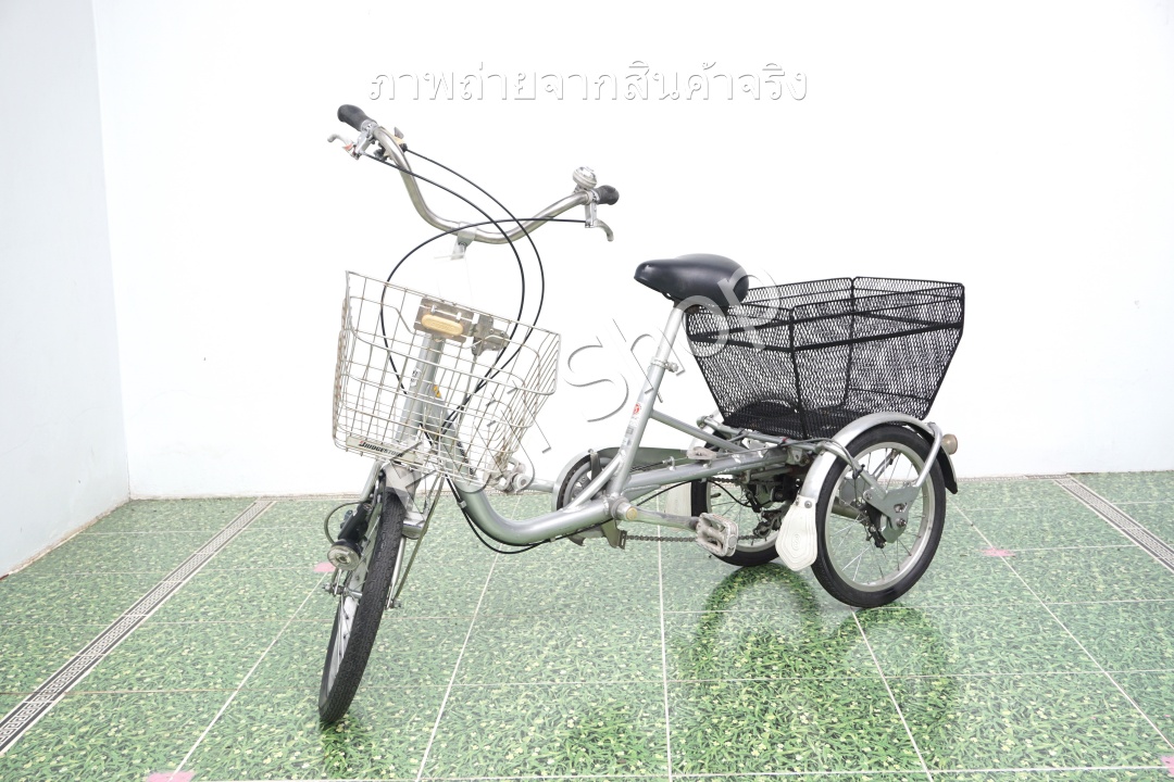จักรยานสามล้อญี่ปุ่น - ล้อ 18/16 นิ้ว - มีเกียร์ - อลูมิเนียม - Bridgestone - สีเงิน [จักรยานมือสอง]