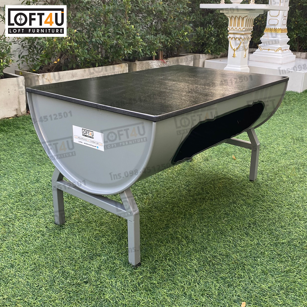 โต๊ะกลาง : Steel Barrel Table (60x90Cm)