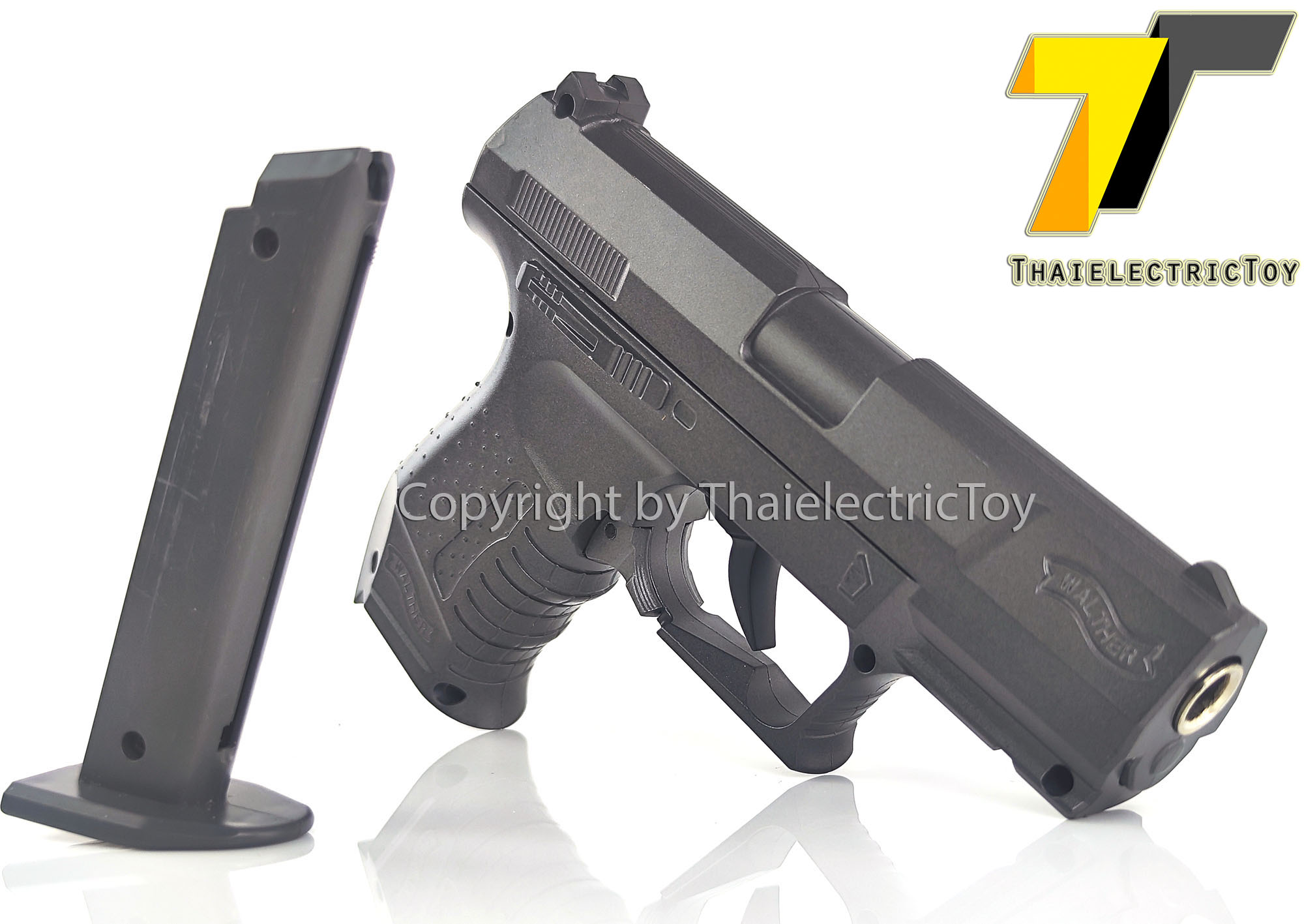 ปืนอัดลมเหล็ก Walther P99 ชักยิงทีล่ะนัด ลำกล้องยาว 7 นิ้ว หนัก 571 กรัม