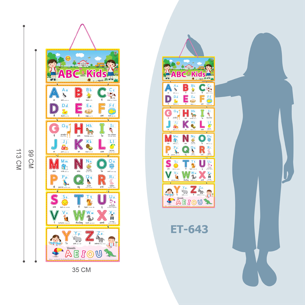 ขนาดสื่อแขวน ชุด A-Z ET-643 ABC Kids