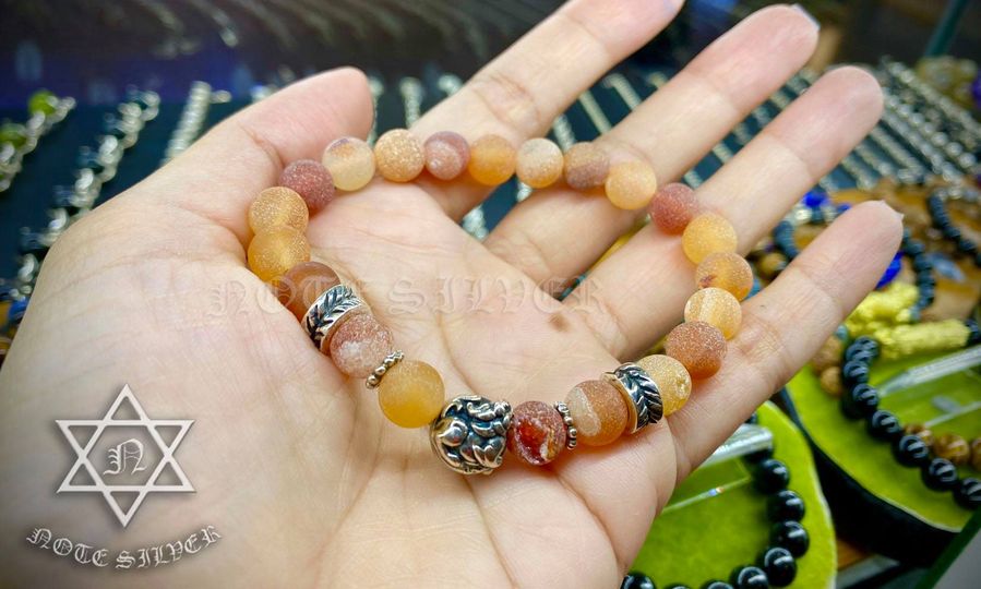 ขือมือหินดรูซี่ อาเกต (DruzyAgate) 8MM ราคาหิน NSBL2737
