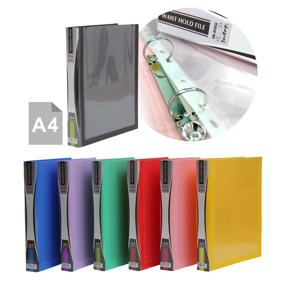 แฟ้มห่วง A4 800 ไมครอน สันเว้า ใส่หน้าปก RB-808Q