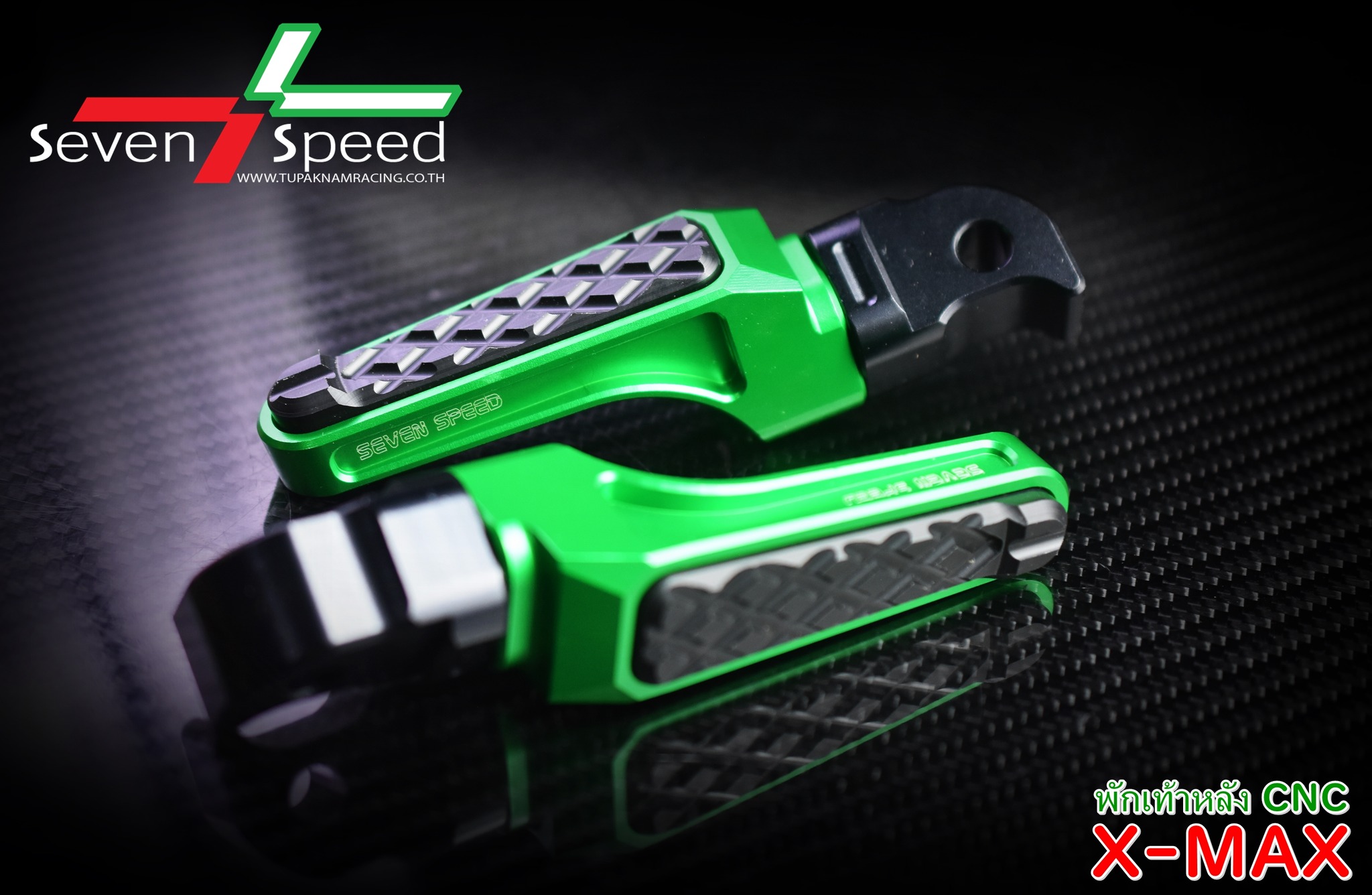 พักเท้าหลัง CNC ตรงรุ่น PG-1/N-MAX155 ปี2020/X-MAX300 พักเท้าหลังSevenspeed ราคา 900 บาท