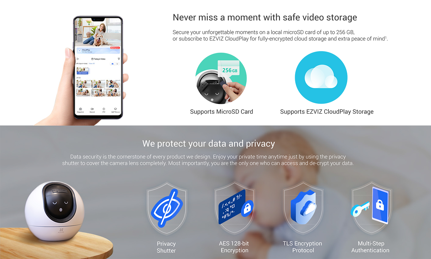 EZVIZ C6 กล้องวงจรปิดระบบ IP WIFI 4 MP Indoor Smart Home Camera มีไมค์และลำโพงในตัว BY BILLIONAIRE SECURETECH EZVIZ C6