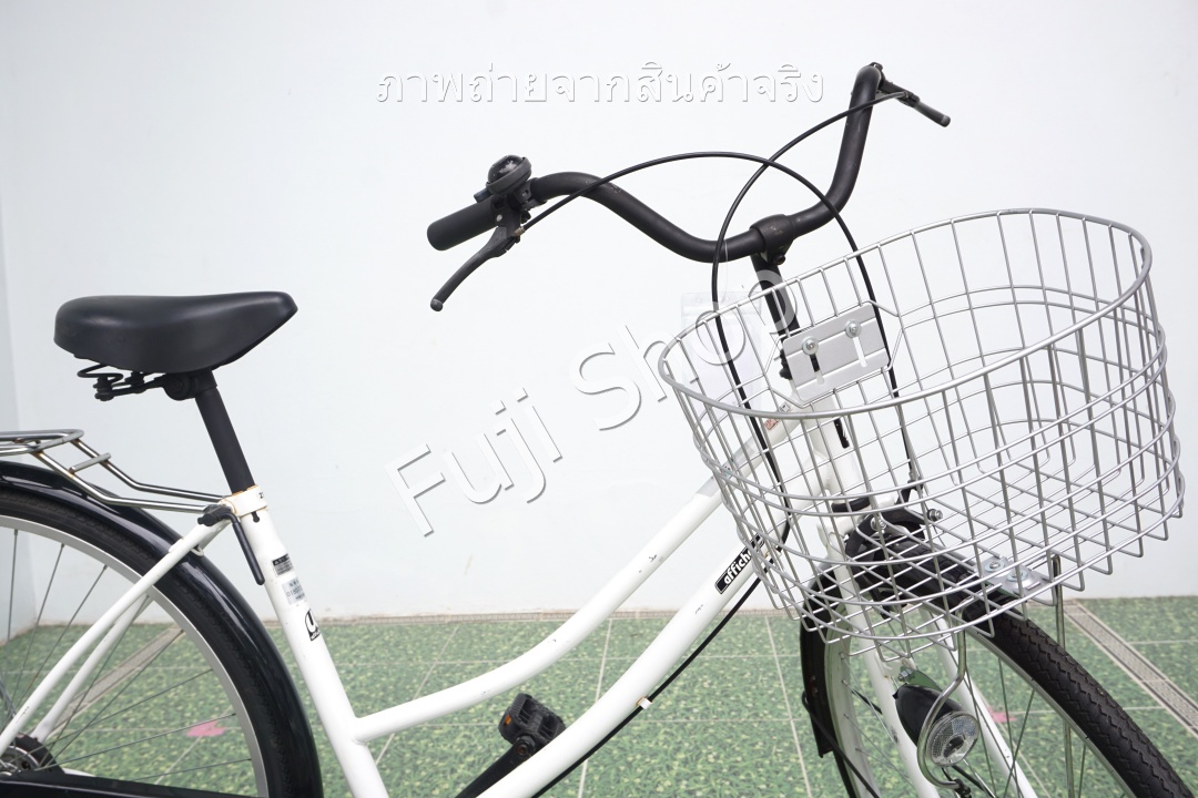 จักรยานแม่บ้านญี่ปุ่น - ล้อ 27 นิ้ว - ไม่มีเกียร์ - ไฟหน้าอัตโนมัติ - สีขาว [จักรยานมือสอง]