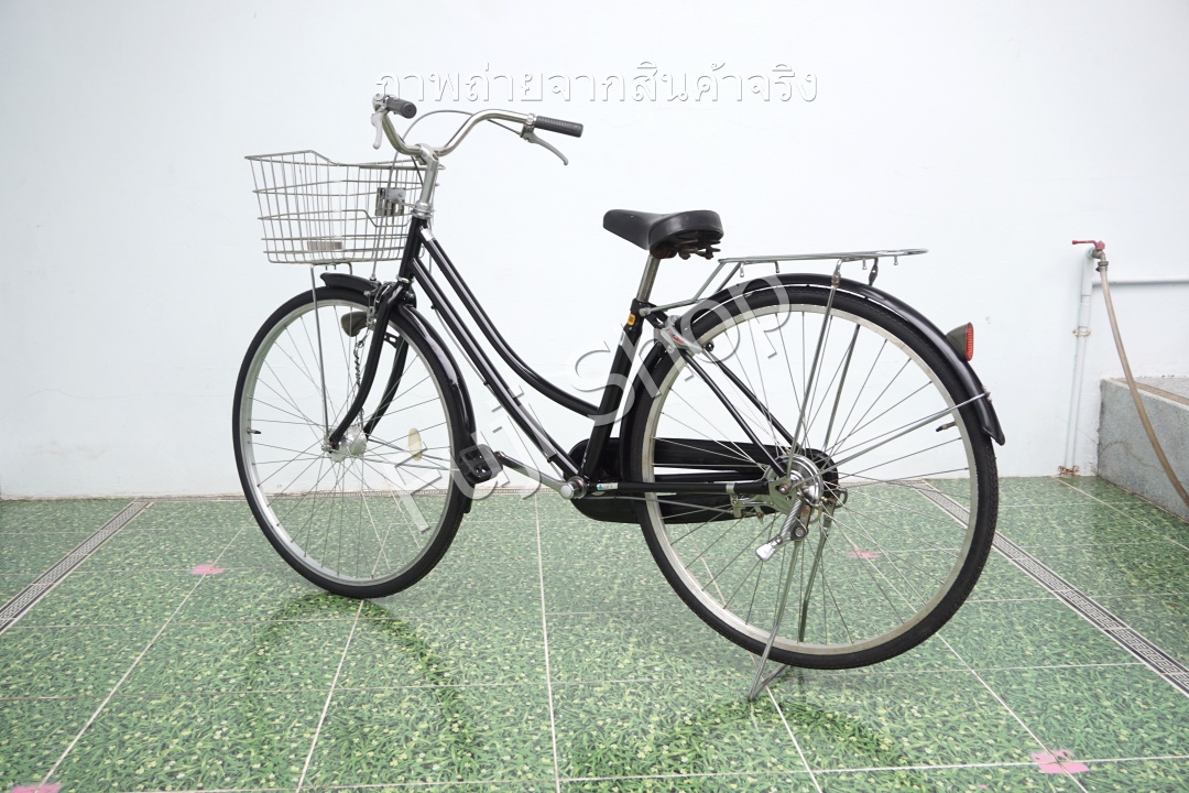 จักรยานแม่บ้านญี่ปุ่น - ล้อ 27 นิ้ว - ไม่มีเกียร์ - ไฟหน้าอัตโนมัติ - สีดำ [จักรยานมือสอง]