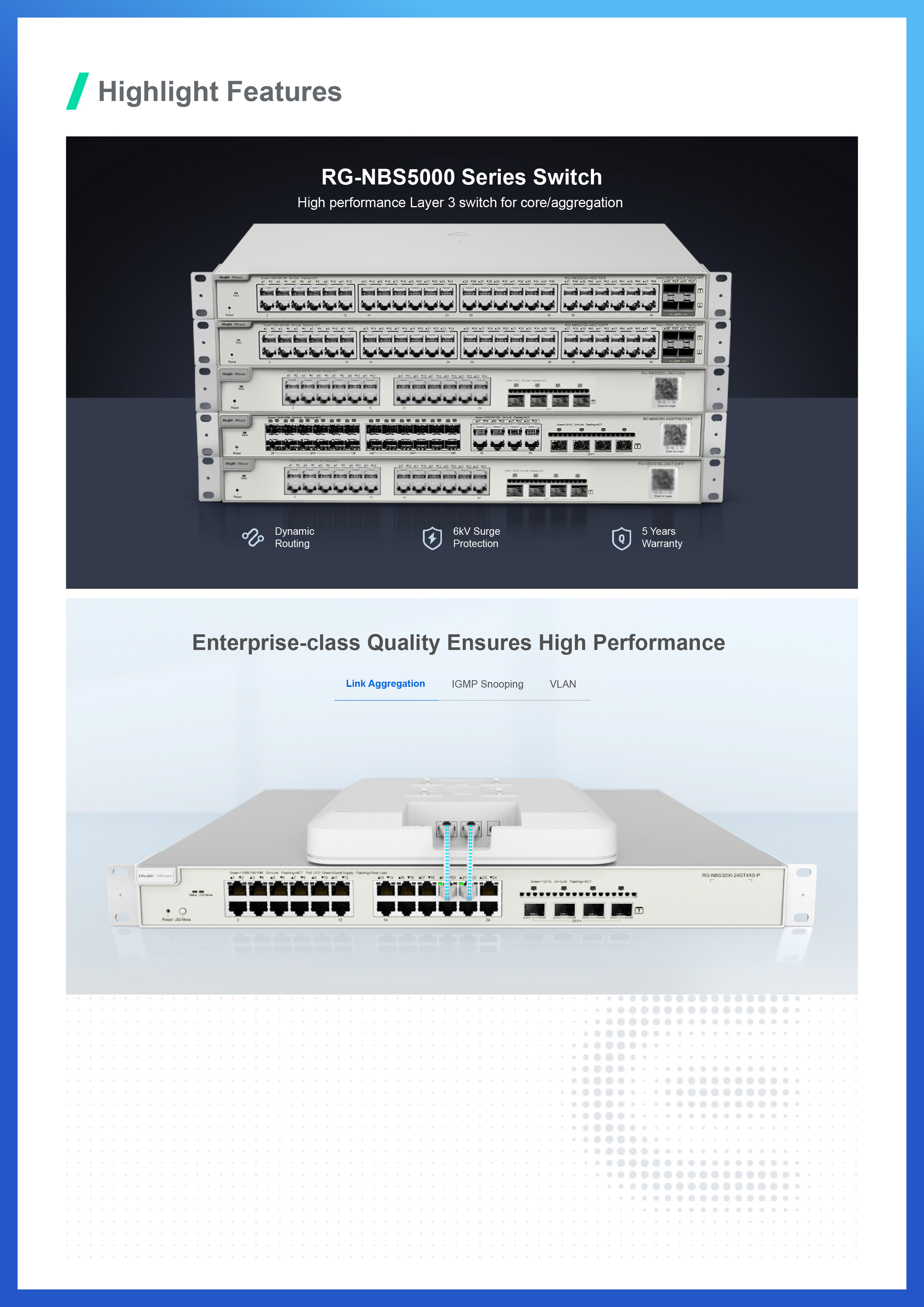 RUIJIE RG-NBS5100-24GT4SFP 24Port Cloud Manage Switch, Layer 3, 4 SFP Uplink Port BY BILLIONAIRE SECURETECH RG-NBS5100-24GT4SFP