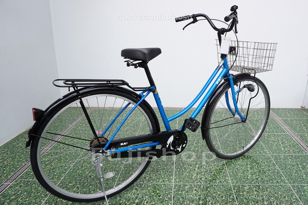 จักรยานแม่บ้านญี่ปุ่น - ล้อ 27 นิ้ว - ไม่มีเกียร์ - ไฟหน้าอัตโนมัติ - NA2 - สีฟ้า [จักรยานมือสอง]
