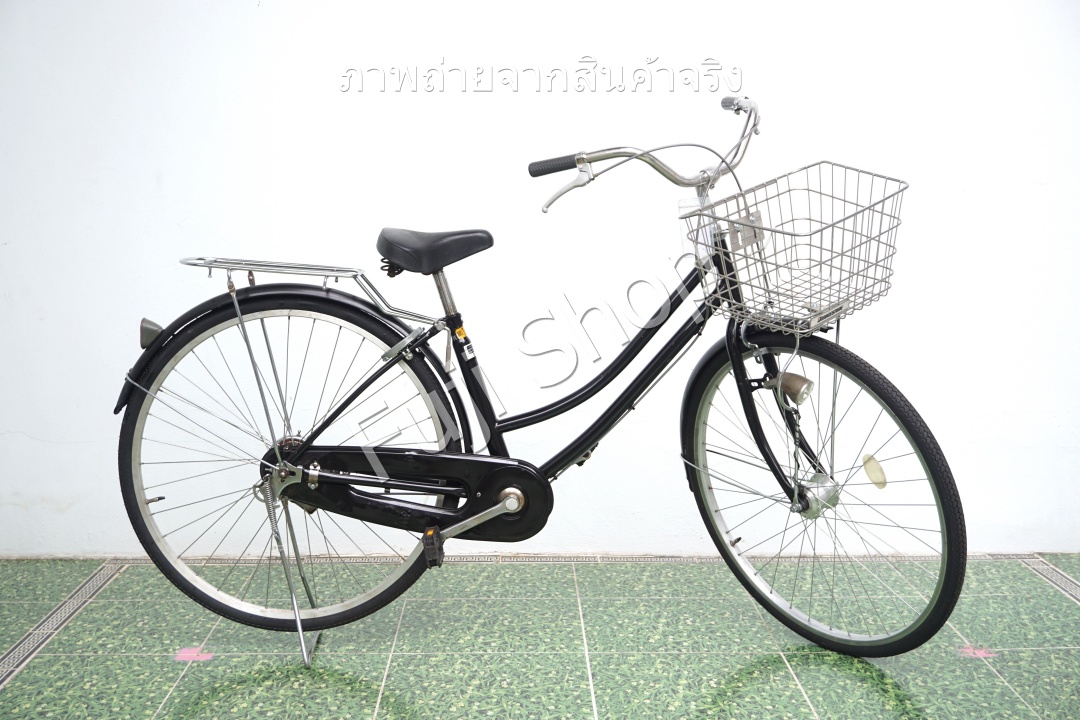 จักรยานแม่บ้านญี่ปุ่น - ล้อ 27 นิ้ว - ไม่มีเกียร์ - ไฟหน้าอัตโนมัติ - สีดำ [จักรยานมือสอง]