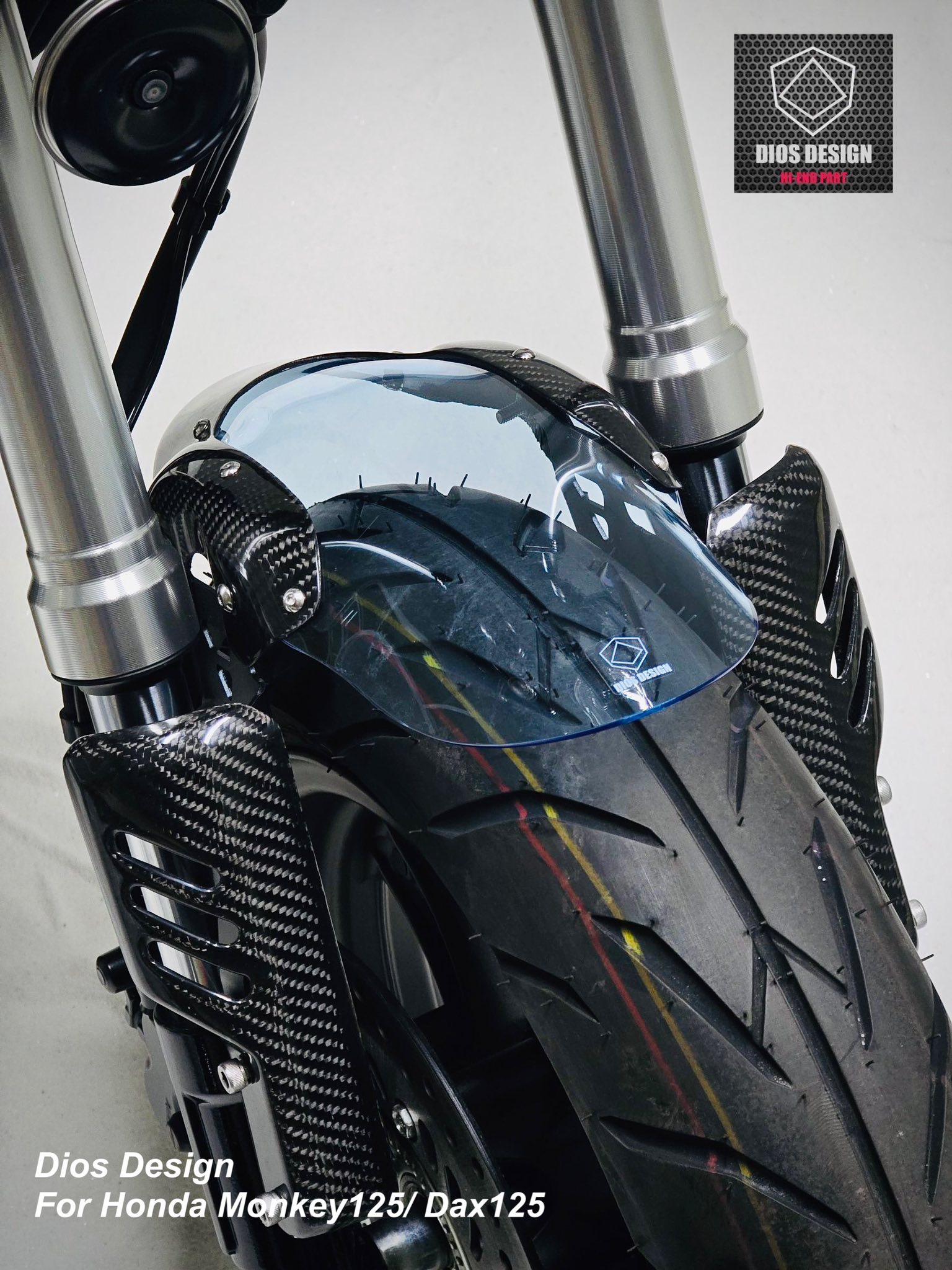 บังโคลนหน้าโหลด Dios design monkey125-DAX125 คาร์บอน 2490 บาท