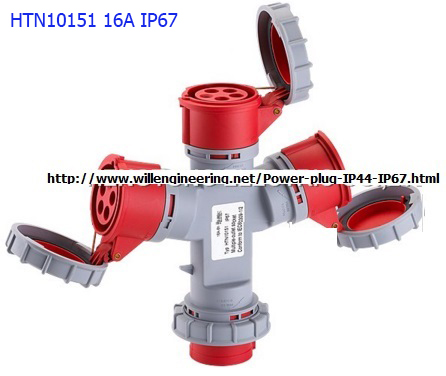 HTN10151 ปลั๊กตัวเมีย 3 ทาง 3P+N+E 16A 400V IP67 6h