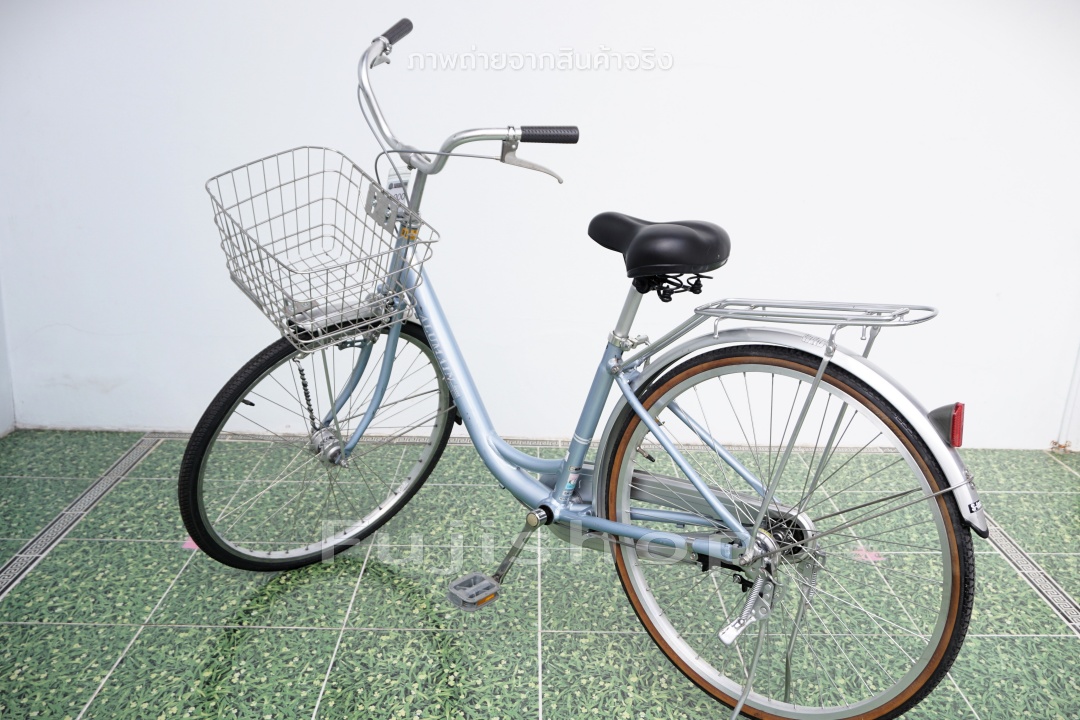จักรยานแม่บ้านญี่ปุ่น - ล้อ 26 นิ้ว - ไม่มีเกียร์ - อลูมิเนียม - ไฟหน้าอัตโนมัติ - สีฟ้า [จักรยานมือสอง]