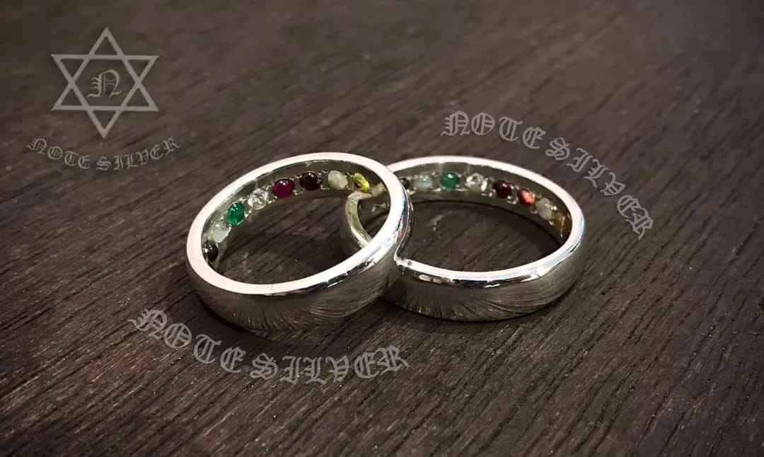 แหวนเงินแท้ นพเก้า พลอยแท้ 9 ชนิด 5mm Sterling Silver 925 NSRG1131