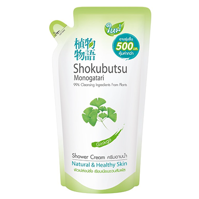 SHOKUBUTSU Monogatari ครีมอาบน้ำ โชกุบุสซึ โมโนกาตาริ ผิวขาว 500 มล. (ถุงเติม)