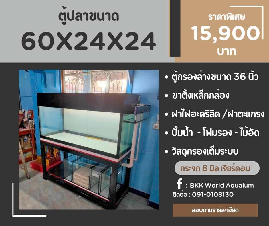 TP Service บริการรับติดตั้งตู้ปลา รับทำบ่ปลาคราฟ ตู้ปลาขนาด 60x24x24