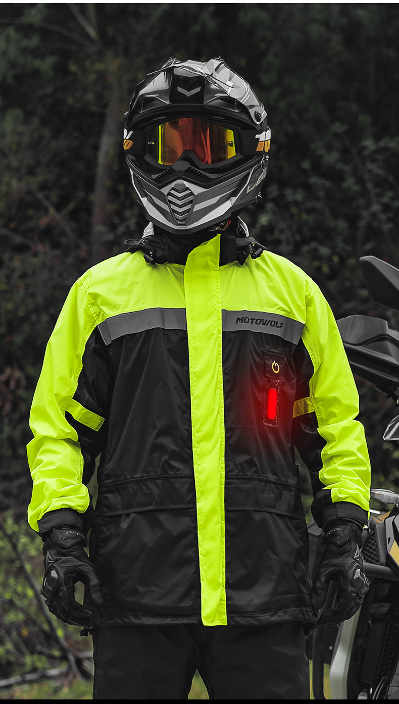 เสื้อและกางเกงกันฝน MOTOWOLF MDL0402B