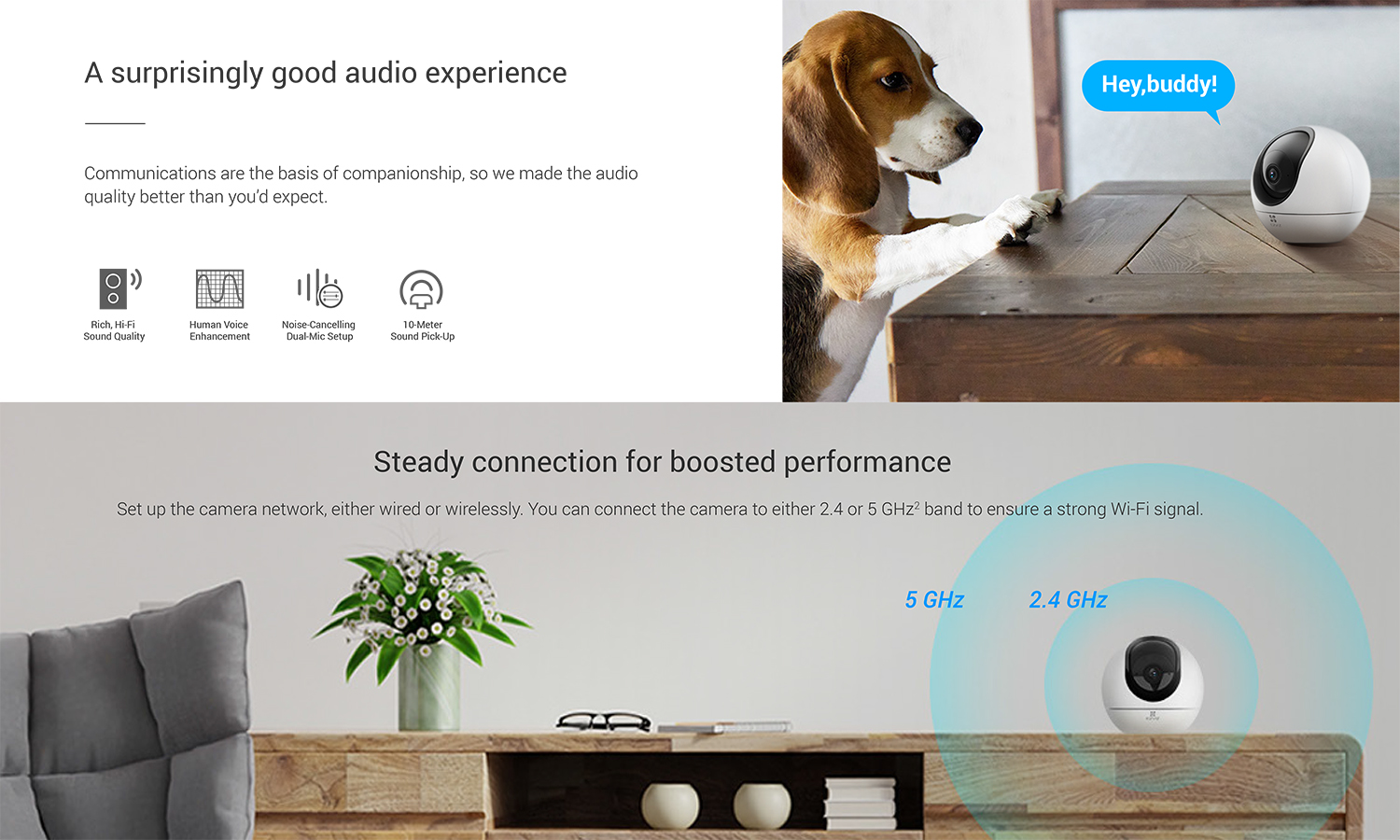 EZVIZ C6 กล้องวงจรปิดระบบ IP WIFI 4 MP Indoor Smart Home Camera มีไมค์และลำโพงในตัว BY BILLIONAIRE SECURETECH EZVIZ C6